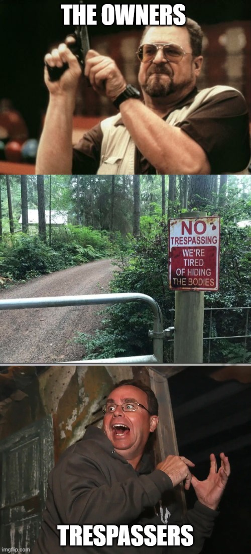 tresspassing |  THE OWNERS; TRESPASSERS | image tagged in memes,am i the only one around here | made w/ Imgflip meme maker