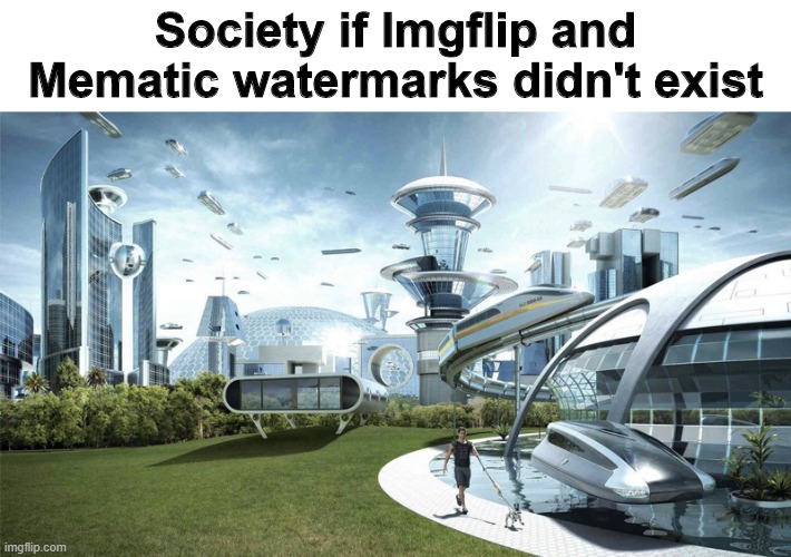 This is too true. | Society if Imgflip and Mematic watermarks didn't exist | image tagged in the future world if,watermarks,mematic | made w/ Imgflip meme maker