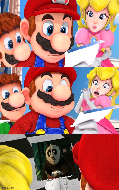 What mario and friends saw. | image tagged in super mario blank paper,it's blank,mario,gaming,memes | made w/ Imgflip meme maker