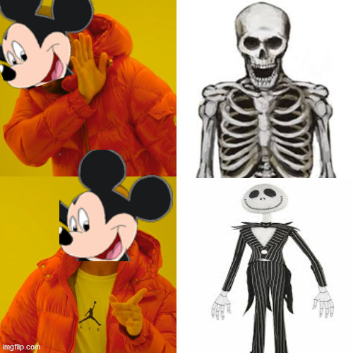Disney Logic: October | image tagged in memes,drake hotline bling,spooktober | made w/ Imgflip meme maker