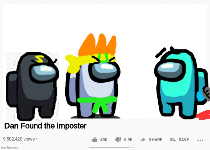 Cyan was the imposter | Dan Found the imposter | image tagged in youtube video template,dan the man,among us,memes | made w/ Imgflip meme maker