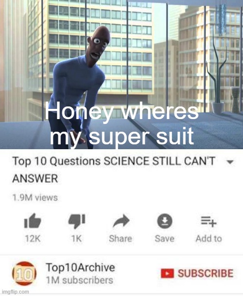 Bro where is it | Honey wheres my super suit | image tagged in confused,visible confusion | made w/ Imgflip meme maker