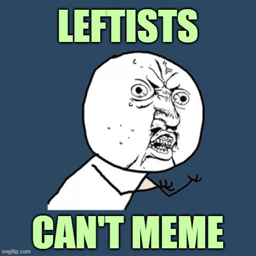 Y U No Meme | LEFTISTS CAN'T MEME | image tagged in memes,y u no | made w/ Imgflip meme maker