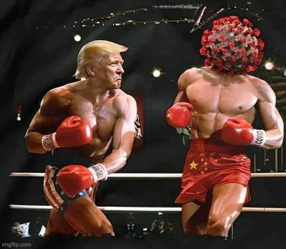 US President Donald Trump vs the Evil COVID-19 in one picture | image tagged in trump vs covid-19,memes,donald trump,trump,coronavirus,covid-19 | made w/ Imgflip meme maker