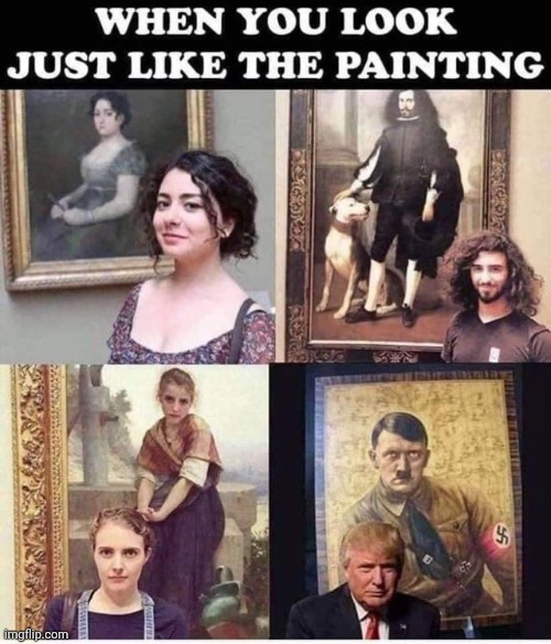 Hope he repaints his bunker in brains too | image tagged in look just like the painting | made w/ Imgflip meme maker