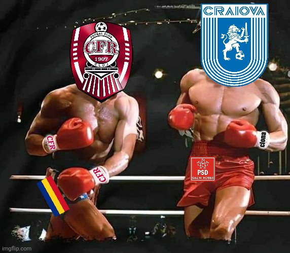 CFR CLUJ vs CSU Craiova (clona) - Lupta pentru titlu 2021 | clona; CFR; CFR | image tagged in memes,cfr cluj,romania,football,soccer,funny | made w/ Imgflip meme maker