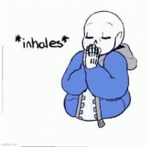 sans inhale | image tagged in sans inhale | made w/ Imgflip meme maker