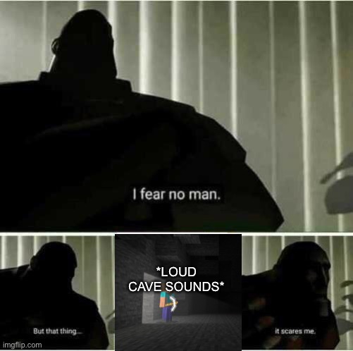 I fear no man | *LOUD CAVE SOUNDS* | image tagged in i fear no man | made w/ Imgflip meme maker