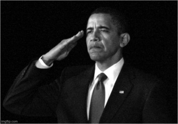 When you salute their service. | image tagged in obama-salute,salute,thank you | made w/ Imgflip meme maker