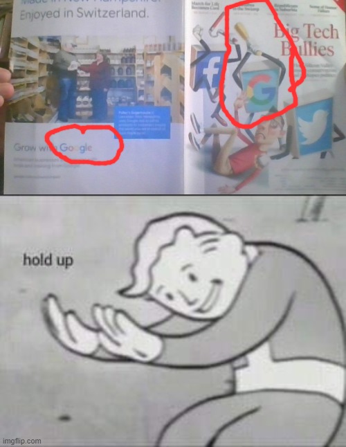 hold up | image tagged in fallout hold up,google,lol,funny | made w/ Imgflip meme maker