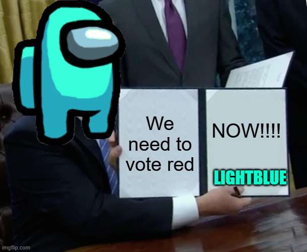 Trump Bill Signing | NOW!!!! We need to vote red; LIGHTBLUE | image tagged in memes,trump bill signing | made w/ Imgflip meme maker