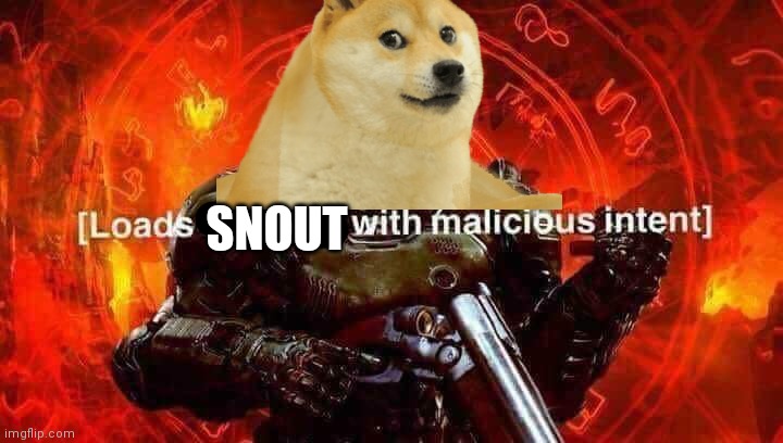 Loads shotgun with malicious intent | SNOUT | image tagged in loads shotgun with malicious intent | made w/ Imgflip meme maker