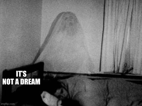 ghost | IT’S NOT A DREAM | image tagged in ghost | made w/ Imgflip meme maker