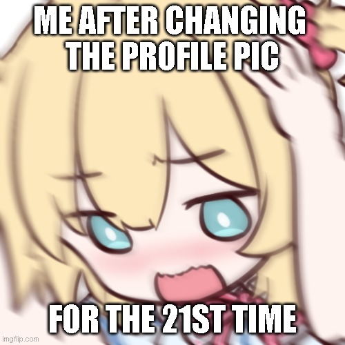 ME AFTER CHANGING 
THE PROFILE PIC; FOR THE 21ST TIME | made w/ Imgflip meme maker