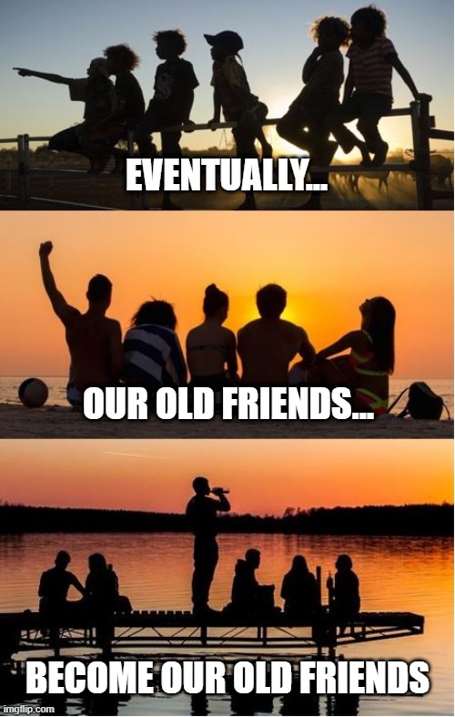 We should all be so lucky | EVENTUALLY... OUR OLD FRIENDS... BECOME OUR OLD FRIENDS | image tagged in friends | made w/ Imgflip meme maker
