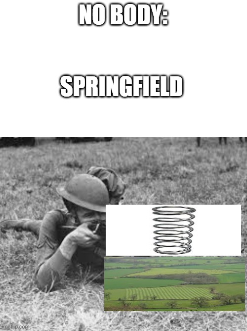 NO BODY:; SPRINGFIELD | image tagged in starter pack | made w/ Imgflip meme maker