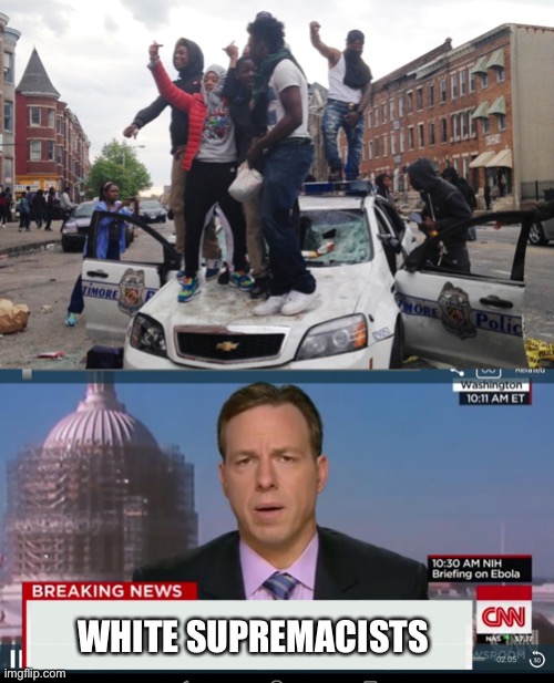 WHITE SUPREMACISTS | image tagged in riot,cnn breaking news template | made w/ Imgflip meme maker