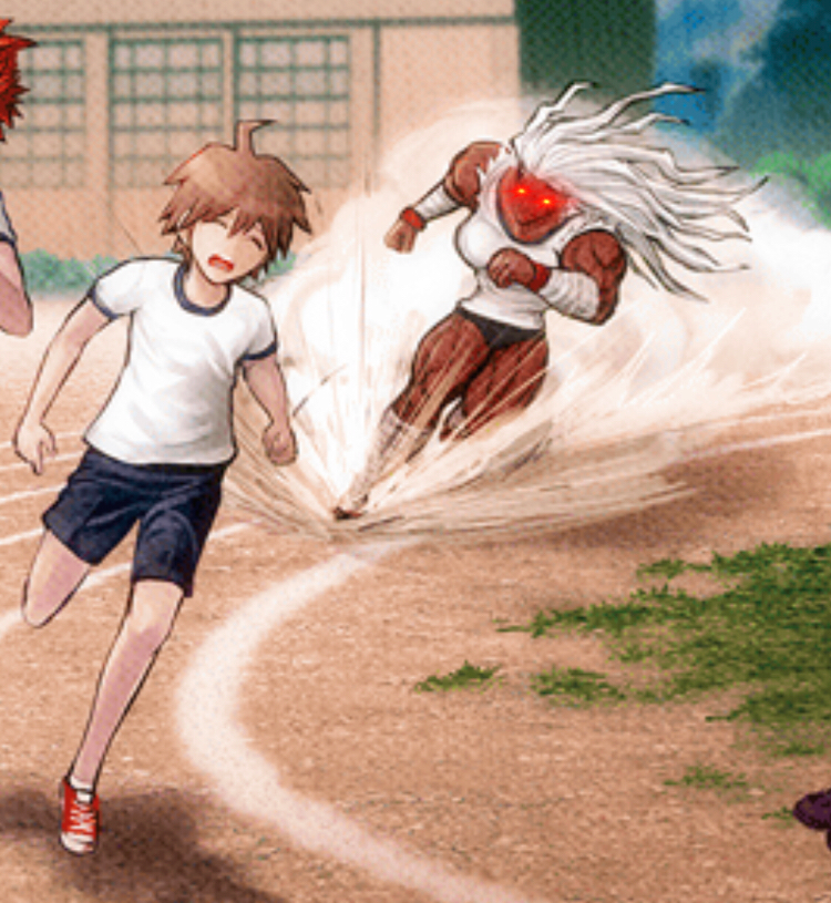 Sakura running at Makoto Blank Meme Template