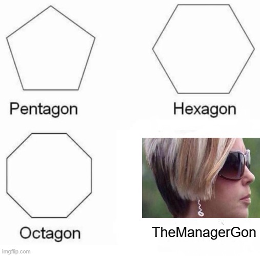 Just another good ol' Karen meme | TheManagerGon | image tagged in memes,pentagon hexagon octagon,karen | made w/ Imgflip meme maker