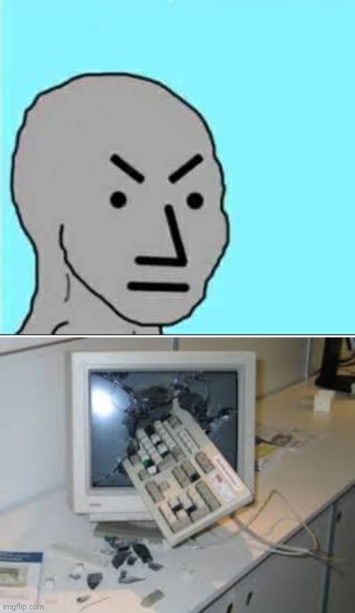 image tagged in internet rage quit,npc meme | made w/ Imgflip meme maker