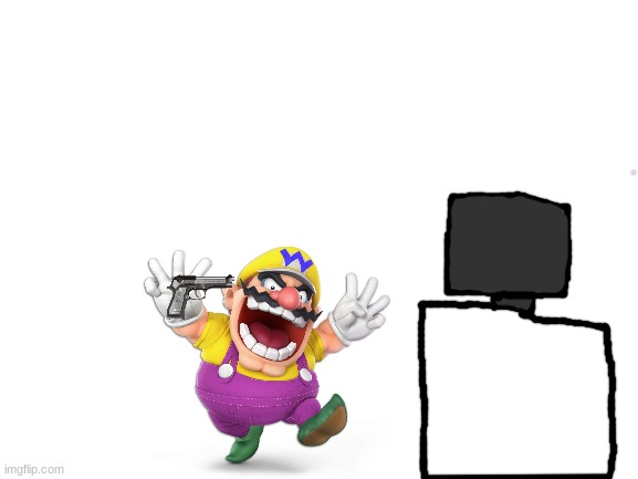 Wario sees all the switch wars related arguments and prepares to commit aliven't.mp3 | image tagged in blank white template,wario dies,wario,memes | made w/ Imgflip meme maker