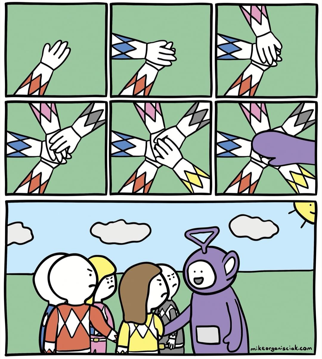 Teletubbie Hand Circle Blank Meme Template