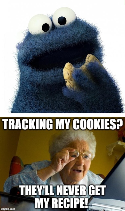 Cookie monster and grandma | image tagged in cookie monster love story,cookies,grandma,grandma finds the internet | made w/ Imgflip meme maker
