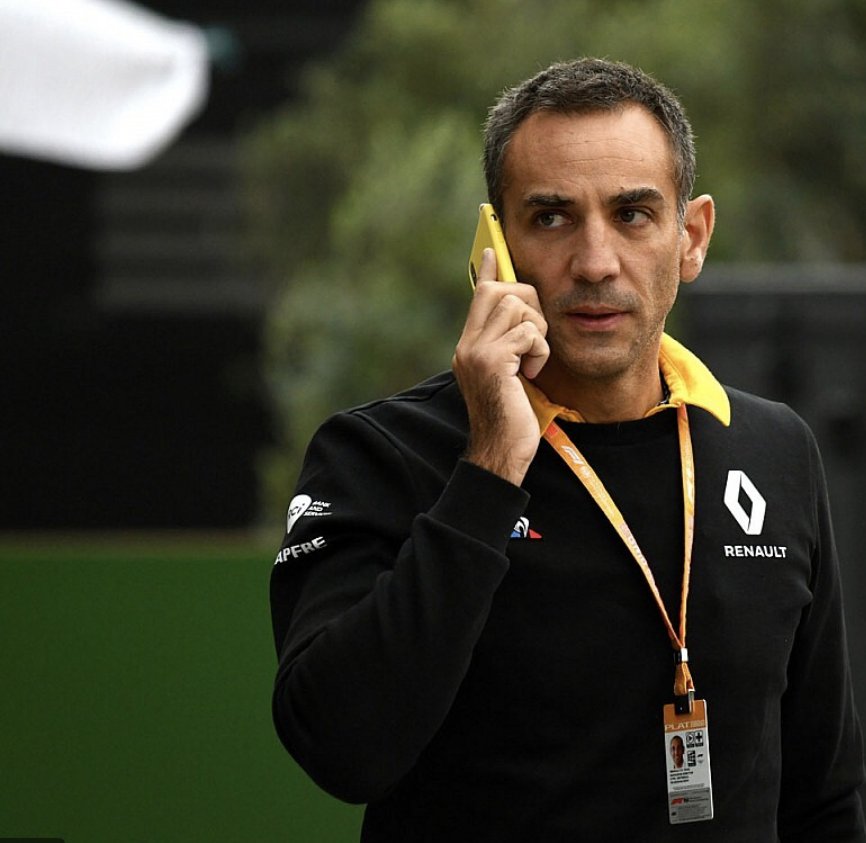 Cyril Abiteboul Renault F1 taking a call Blank Meme Template