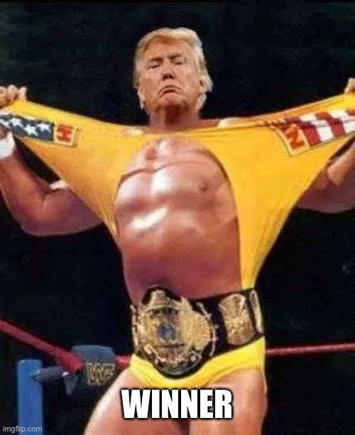 Trump wrestling | WINNER | image tagged in trump wrestling | made w/ Imgflip meme maker