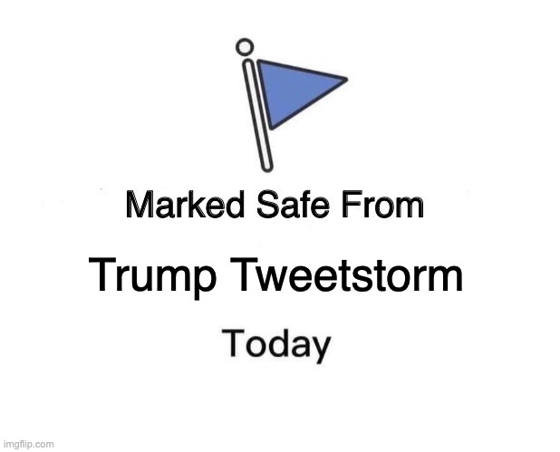 Marked Safe From | Trump Tweetstorm | image tagged in memes,marked safe from | made w/ Imgflip meme maker