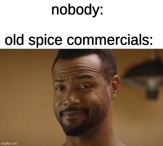 ads | nobody:; old spice commercials: | image tagged in old spice | made w/ Imgflip meme maker