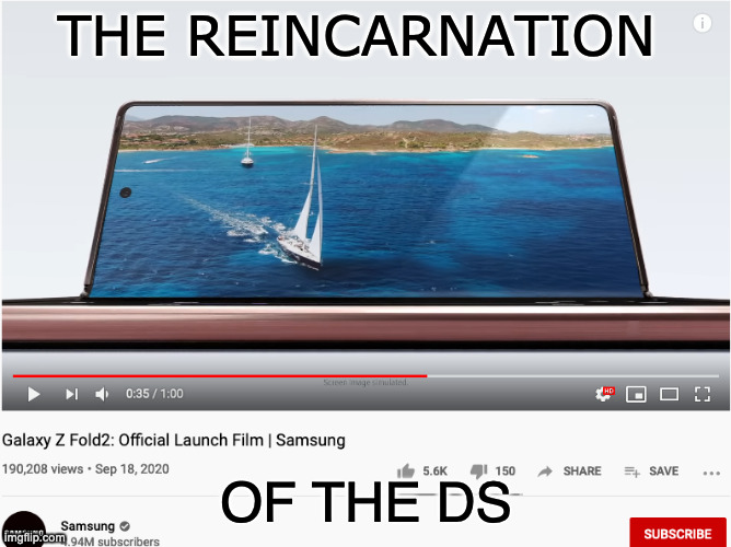 The Reincarnation | THE REINCARNATION; OF THE DS | image tagged in nintendo,samsung | made w/ Imgflip meme maker