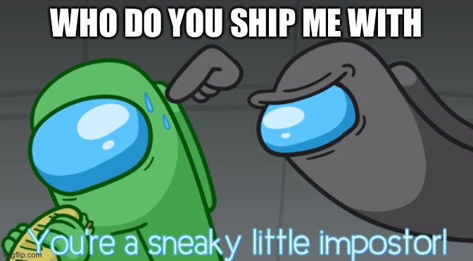 You're a sneaky little imposter | WHO DO YOU SHIP ME WITH | image tagged in you're a sneaky little imposter | made w/ Imgflip meme maker