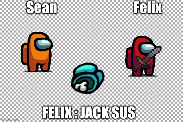 Sean In Among Us | Sean                             Felix; FELIX : JACK SUS | image tagged in free | made w/ Imgflip meme maker
