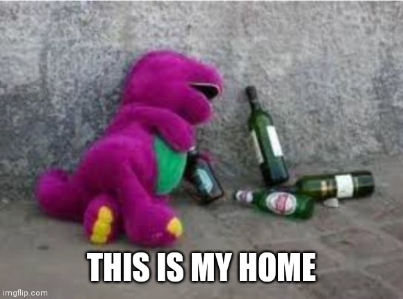 Drunk Barney | THIS IS MY HOME | image tagged in drunk barney | made w/ Imgflip meme maker