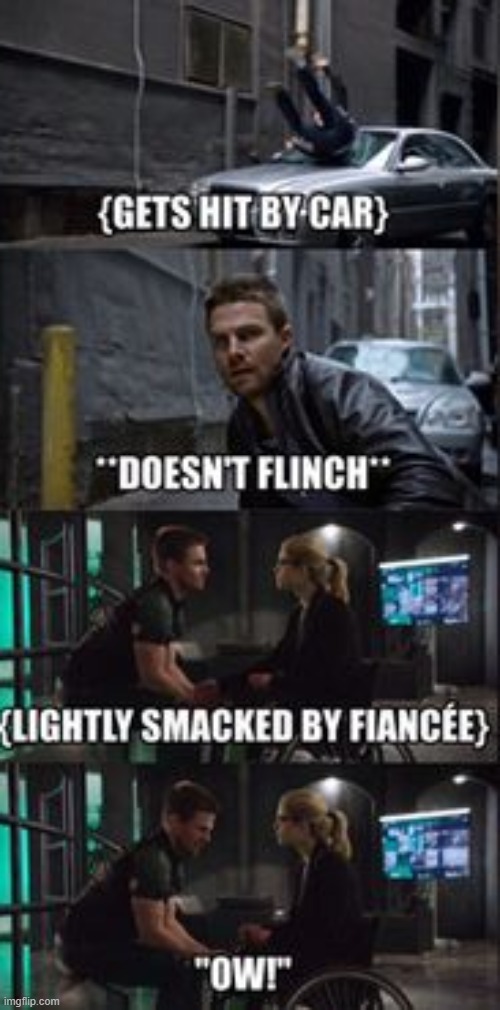 Sensitive oliver | image tagged in arrow | made w/ Imgflip meme maker