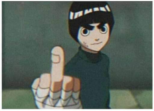 High Quality Rock Lee middle finger Blank Meme Template