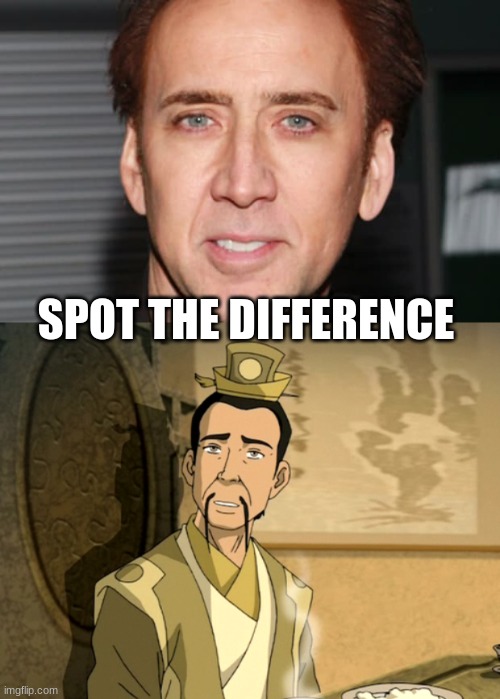 Spot the differece | SPOT THE DIFFERENCE | image tagged in avatar the last airbender | made w/ Imgflip meme maker