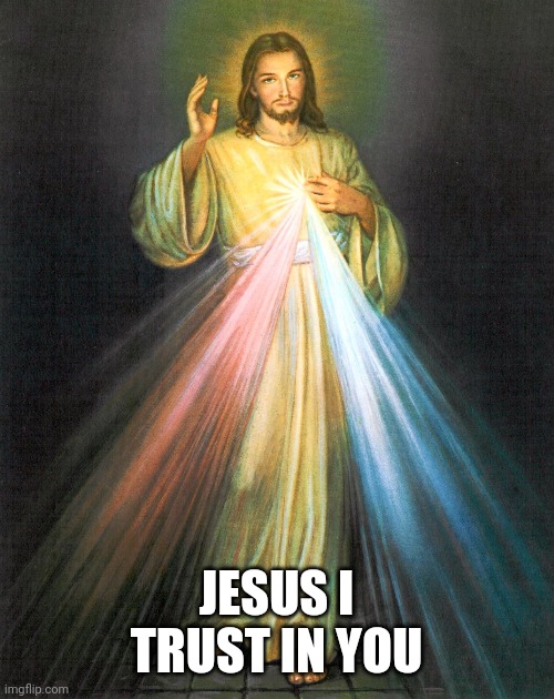Divine mercy  | JESUS I TRUST IN YOU | image tagged in divine mercy | made w/ Imgflip meme maker