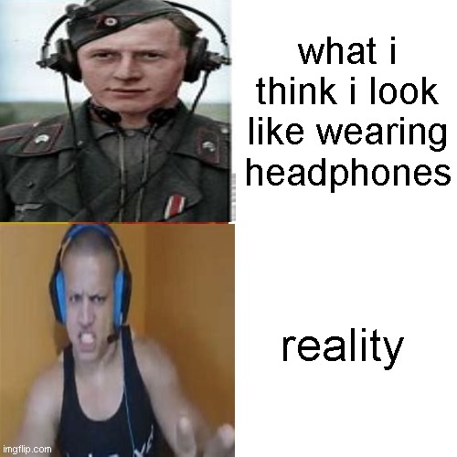Headphones are cool right | what i think i look like wearing headphones; reality | image tagged in drake hotline bling | made w/ Imgflip meme maker