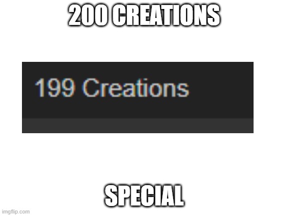 200 | 200 CREATIONS; SPECIAL | image tagged in blank white template,wow | made w/ Imgflip meme maker