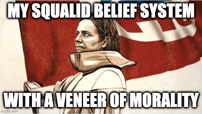 MY SQUALID BELIEF SYSTEM; WITH A VENEER OF MORALITY | image tagged in memes,religious authoritarianism,religious fanatics,cults,gop,republicans | made w/ Imgflip meme maker