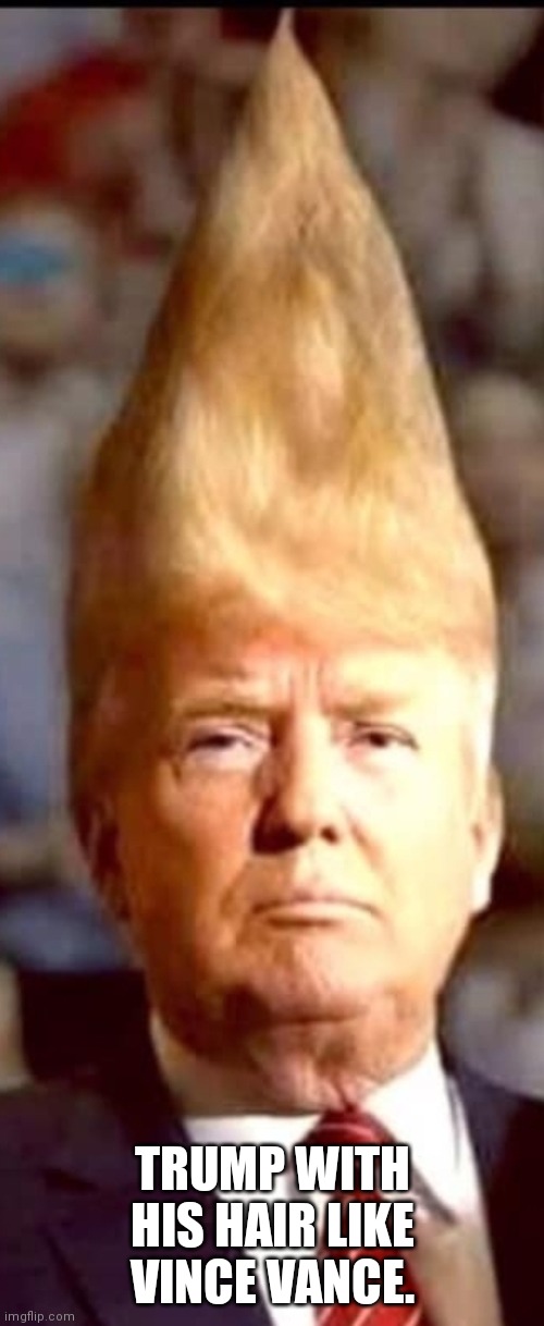 TRUMP WITH HIS HAIR LIKE
VINCE VANCE. | made w/ Imgflip meme maker