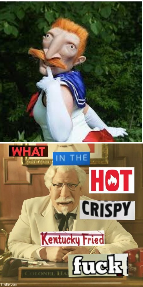 What in the hot crispy kentucky fried frick | image tagged in what in the hot crispy kentucky fried frick | made w/ Imgflip meme maker