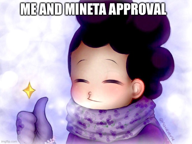 Mineta Approves | ME AND MINETA APPROVAL | image tagged in mineta approves | made w/ Imgflip meme maker