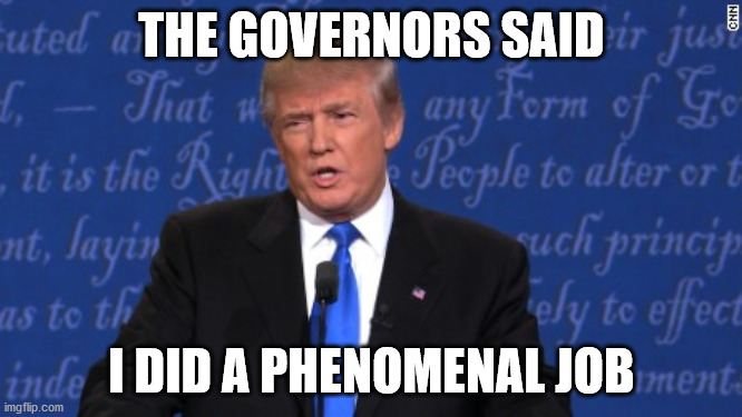 Trump debate | THE GOVERNORS SAID; I DID A PHENOMENAL JOB | image tagged in trump debate | made w/ Imgflip meme maker