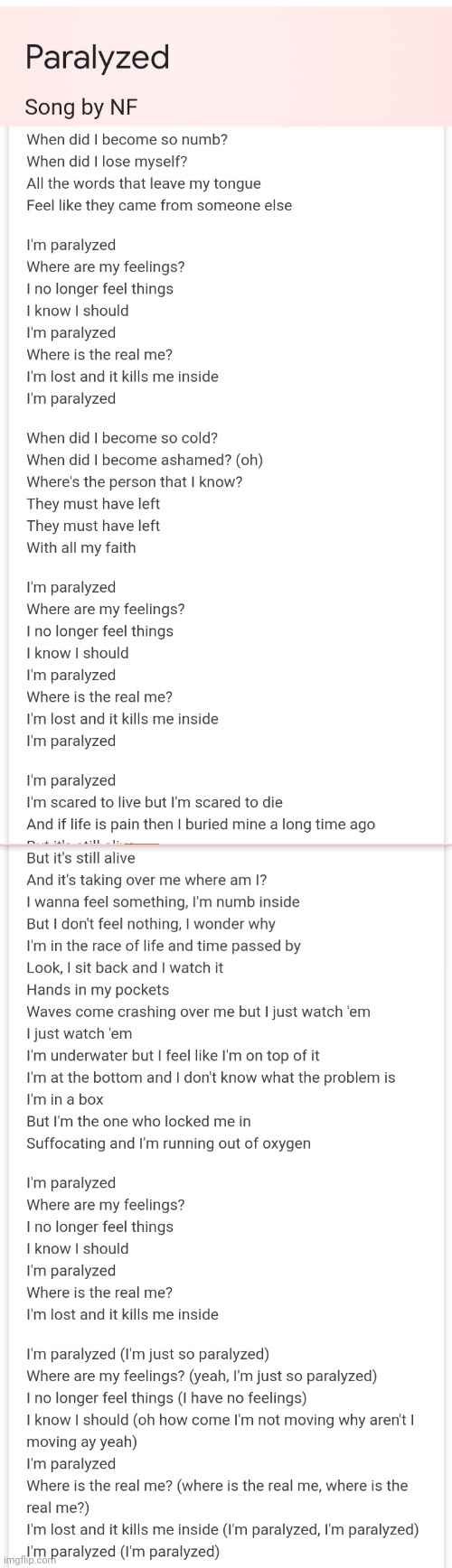 image tagged in paralyzed nf | made w/ Imgflip meme maker