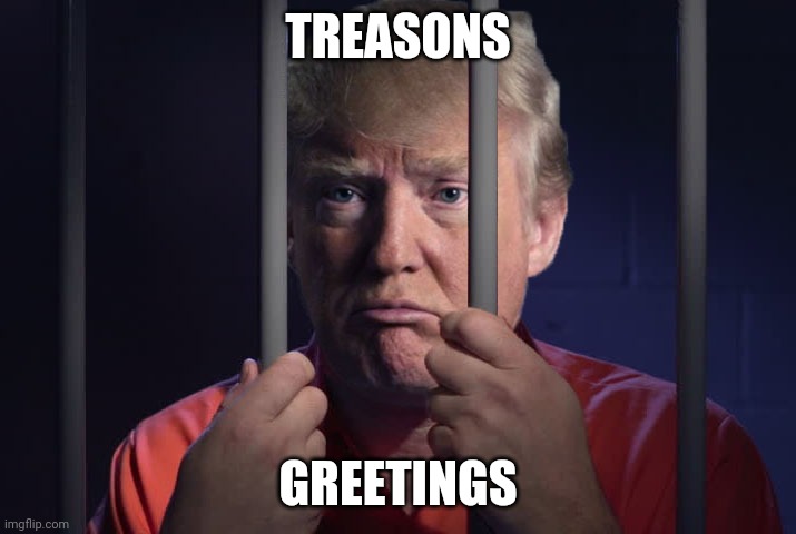 Trump Prison | TREASONS; GREETINGS | image tagged in trump prison | made w/ Imgflip meme maker