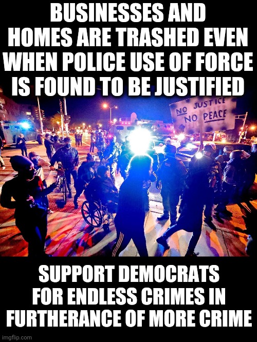 Meanwhile in Wauwatosa, Wisconsin | BUSINESSES AND HOMES ARE TRASHED EVEN WHEN POLICE USE OF FORCE IS FOUND TO BE JUSTIFIED; SUPPORT DEMOCRATS FOR ENDLESS CRIMES IN FURTHERANCE OF MORE CRIME | image tagged in memes,blm,stupid liberals,rioting and looting,election 2020,wauwatosa | made w/ Imgflip meme maker