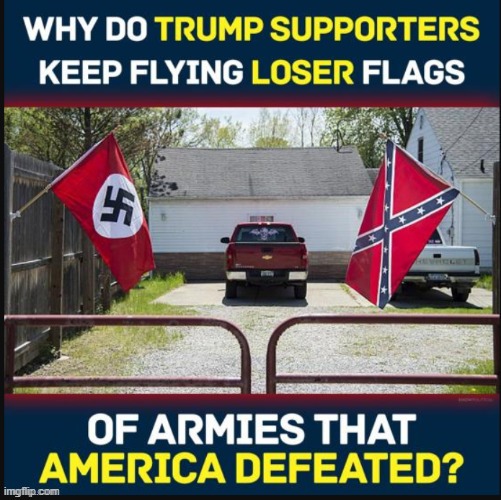 America defeated the Nazis. America Defeated the CSA. | image tagged in trump supporters,funny,memes,trump sucks | made w/ Imgflip meme maker